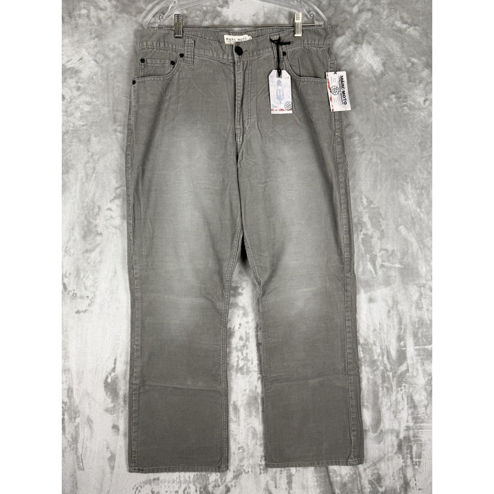 Marc Moto Jacob Corduroy Pants Gun Powder Gray Bootcut Mens Size 34W X 30L